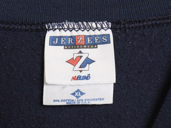 90s 00s USA製 ジャージーズ 無地 スウェット メンズ レディース XL 古着 オールド ブランク トレーナー シンプル 裏起毛 紺 大きいサイズ