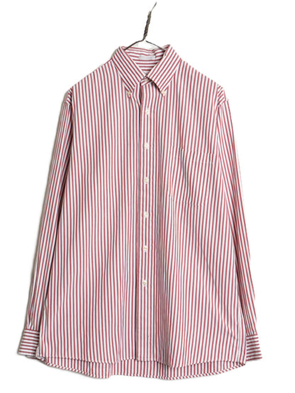 90s EAGLE SHIRT MAKERS ストライプ ボタンダウン 長袖 シャツ メンズ L 程 オールド コットン オックスフォード ワイシャツ 長袖シャツ BD