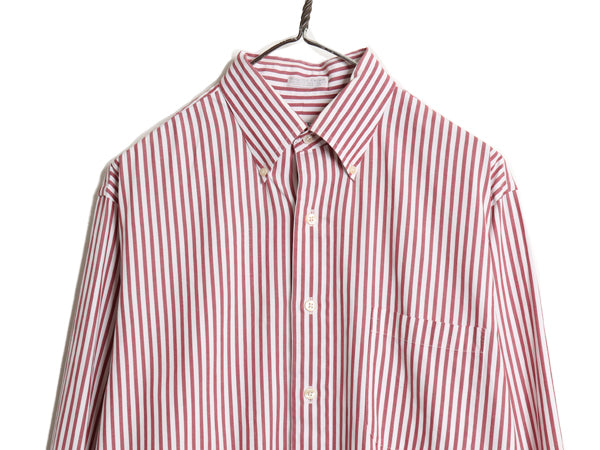 90s EAGLE SHIRT MAKERS ストライプ ボタンダウン 長袖 シャツ メンズ L 程 オールド コットン オックスフォード ワイシャツ 長袖シャツ BD