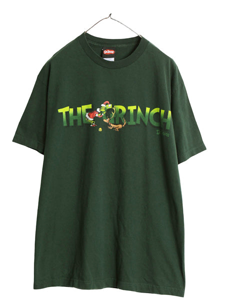 00s ドクタースース グリンチ イラスト プリント 半袖 Tシャツ メンズ L / 古着 オールド キャラクター グラフィック アニメ 映画 ムービー