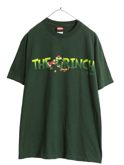 00s ドクタースース グリンチ イラスト プリント 半袖 Tシャツ メンズ L / 古着 オールド キャラクター グラフィック アニメ 映画 ムービー