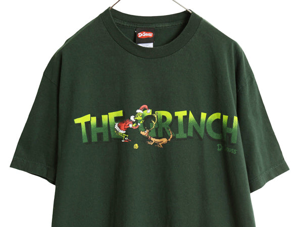 00s ドクタースース グリンチ イラスト プリント 半袖 Tシャツ メンズ L / 古着 オールド キャラクター グラフィック アニメ 映画 ムービー
