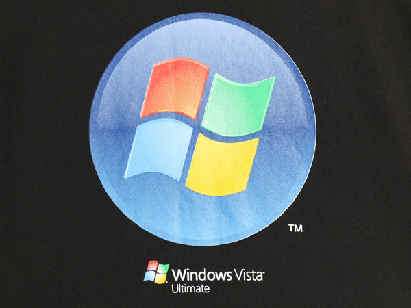 00s ★ マイクロソフト Windows イラスト プリント Tシャツ メンズ XL 古着 オールド 企業物 当時物 ロゴ グラフィック コンピューター 黒