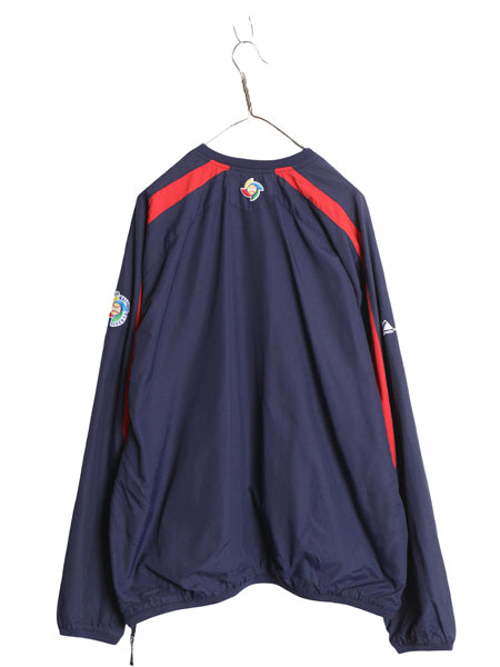 2006 WBC アメリカ 代表 プルオーバー ナイロン ジャケット メンズ XL / マジェスティック スタジャン ハーフジップ ブルゾン 大きいサイズ