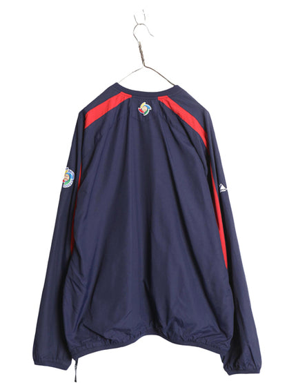 2006 WBC アメリカ 代表 プルオーバー ナイロン ジャケット メンズ XL / マジェスティック スタジャン ハーフジップ ブルゾン 大きいサイズ