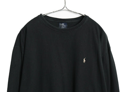 90s ポロ ラルフローレン 長袖 Tシャツ メンズ XL / オールド ロンT ロングスリーブ コットン カットソー 大きいサイズ ブラック シンプル