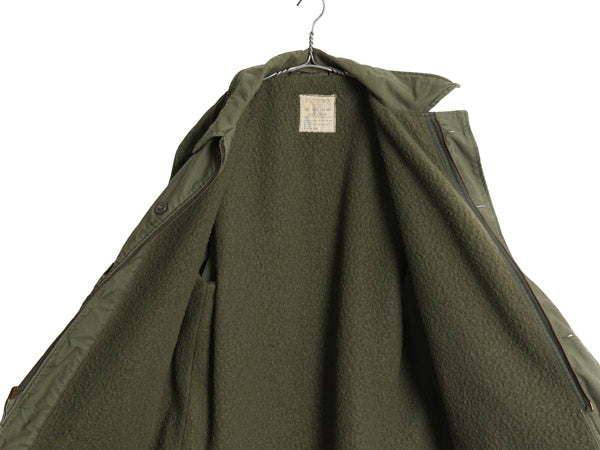 70s 米軍実物 USN ネイビー A-2 デッキ ジャケット LARGE / ヴィンテージ 79年製 ミリタリー 軍物 裏ボア ライナー付き ブルゾン オリーブ