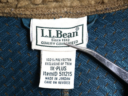 エルエルビーン パイル フリース ベスト メンズ レディース XL / アウトドア 前開き 重ね着 フルジップ ハイネック ツートン 大きいサイズ