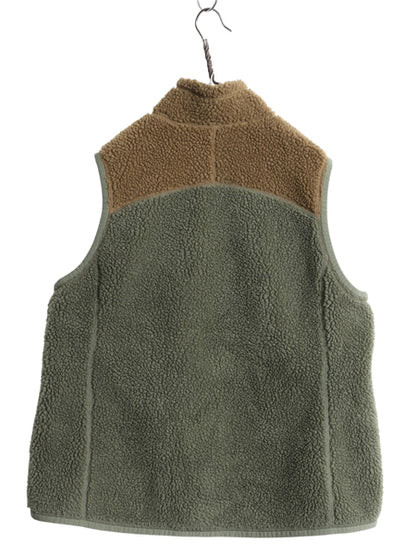 エルエルビーン パイル フリース ベスト メンズ レディース XL / アウトドア 前開き 重ね着 フルジップ ハイネック ツートン 大きいサイズ