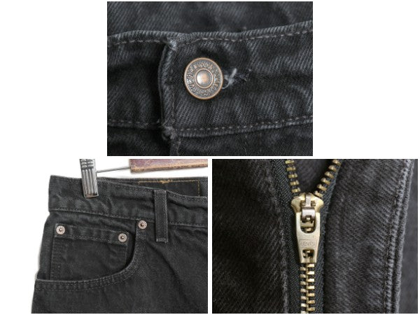 90s USA製 リーバイス 550 ブラック デニム パンツ メンズ 36 30 / 古着 オールド リラックス フィット テーパード ジーンズ ジーパン 黒