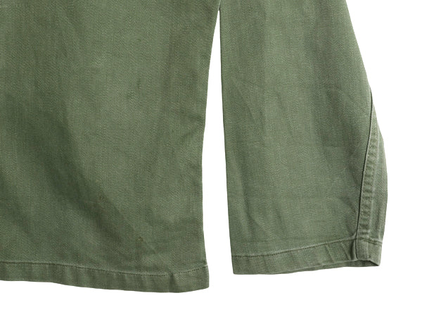 50s 60s ★ 民間 US ARMY コットン サテン ユーティリティ シャツ メンズ S 古着 ヴィンテージ ミリタリー 筒袖 13スター OG107 ワッペン