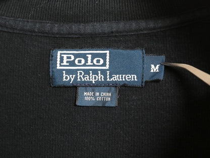 00s ポロ ラルフローレン ハーフジップ コットン ニット スウェット メンズ M オールド トレーナー セーター ハイネック リブ編み ブラック