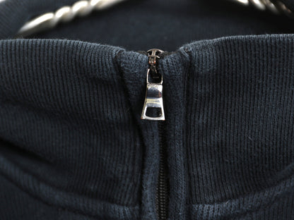 00s ポロ ラルフローレン ハーフジップ コットン ニット スウェット メンズ M オールド トレーナー セーター ハイネック リブ編み ブラック