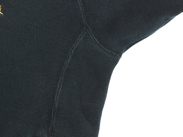 00s ポロ ラルフローレン ハーフジップ コットン ニット スウェット メンズ M オールド トレーナー セーター ハイネック リブ編み ブラック