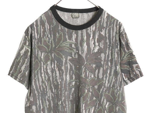 90s USA製 リアルツリー カモ 半袖 Tシャツ メンズ XL 小さめ L 程/ オールド アウトドア ハンティング 迷彩 総柄 カットソー マルチカラー