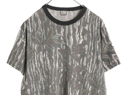 90s USA製 リアルツリー カモ 半袖 Tシャツ メンズ XL 小さめ L 程/ オールド アウトドア ハンティング 迷彩 総柄 カットソー マルチカラー