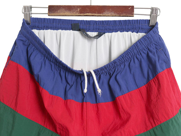 90s USA製 ポロ ラルフローレン ナイロン ショートパンツ メンズ XL 古着 オールド ショーツ スイム サーフ 海パン 水陸両用 トリコカラー