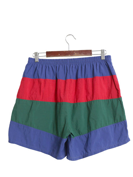 90s USA製 ポロ ラルフローレン ナイロン ショートパンツ メンズ XL 古着 オールド ショーツ スイム サーフ 海パン 水陸両用 トリコカラー