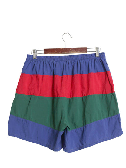 90s USA製 ポロ ラルフローレン ナイロン ショートパンツ メンズ XL 古着 オールド ショーツ スイム サーフ 海パン 水陸両用 トリコカラー