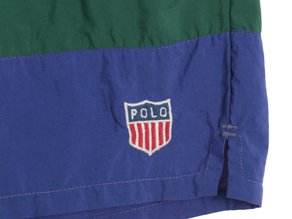 90s USA製 ポロ ラルフローレン ナイロン ショートパンツ メンズ XL 古着 オールド ショーツ スイム サーフ 海パン 水陸両用 トリコカラー