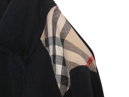バーバリー ロンドン フルジップ スウェット ジャケット レディース XL / ハイネック ストレッチ コットン ノバチェック 大きいサイズ 黒