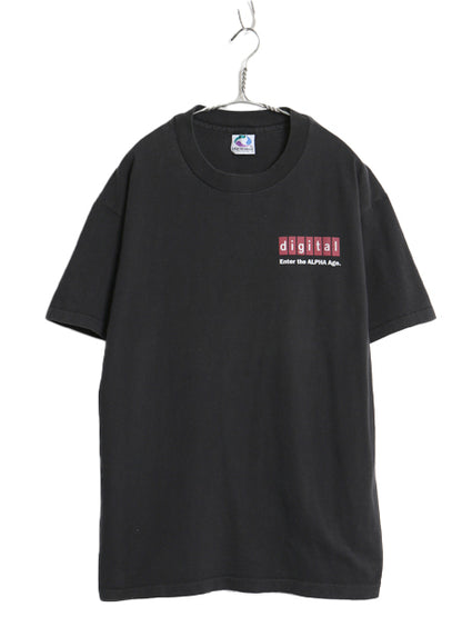90s USA製 ★ DEC 両面 イラスト プリント Tシャツ メンズ XL オールド 企業物 当時物 グラフィック ロゴ ヘビーウェイト 大きいサイズ 黒