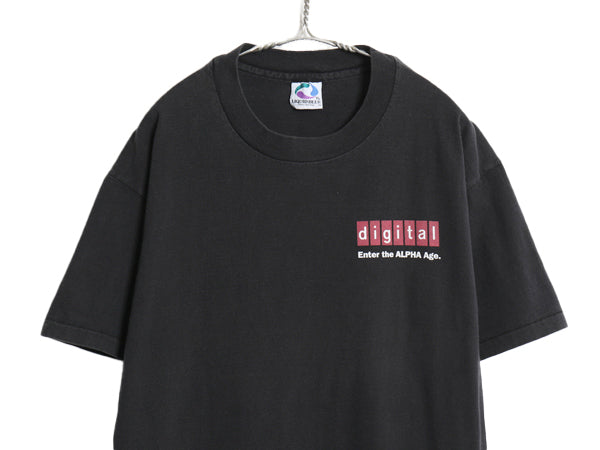 90s USA製 ★ DEC 両面 イラスト プリント Tシャツ メンズ XL オールド 企業物 当時物 グラフィック ロゴ ヘビーウェイト 大きいサイズ 黒