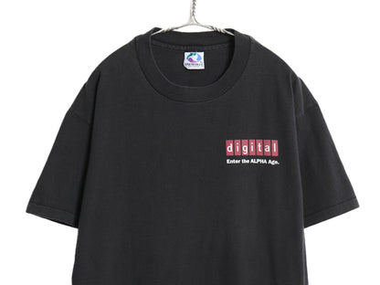 90s USA製 ★ DEC 両面 イラスト プリント Tシャツ メンズ XL オールド 企業物 当時物 グラフィック ロゴ ヘビーウェイト 大きいサイズ 黒