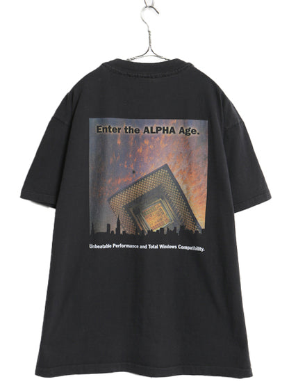 90s USA製 ★ DEC 両面 イラスト プリント Tシャツ メンズ XL オールド 企業物 当時物 グラフィック ロゴ ヘビーウェイト 大きいサイズ 黒