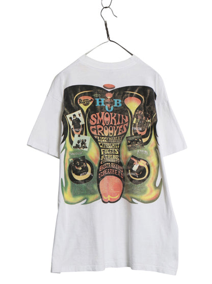 90s ★ SMOKIN' GROOVES ツアー プリント Tシャツ メンズ XL / 当時物 ヒップホップ フェス バンド フージーズ サイプレスヒル スカル 白