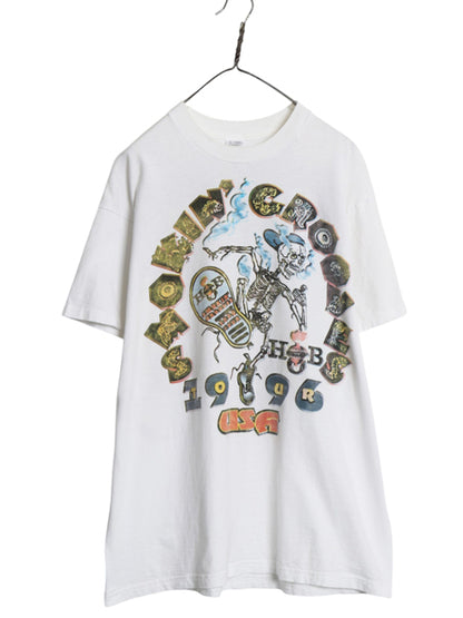 90s ★ SMOKIN' GROOVES ツアー プリント Tシャツ メンズ XL / 当時物 ヒップホップ フェス バンド フージーズ サイプレスヒル スカル 白