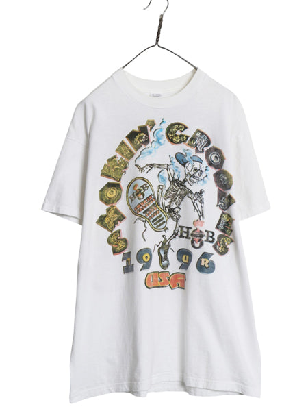 90s ★ SMOKIN' GROOVES ツアー プリント Tシャツ メンズ XL / 当時物 ヒップホップ フェス バンド フージーズ サイプレスヒル スカル 白
