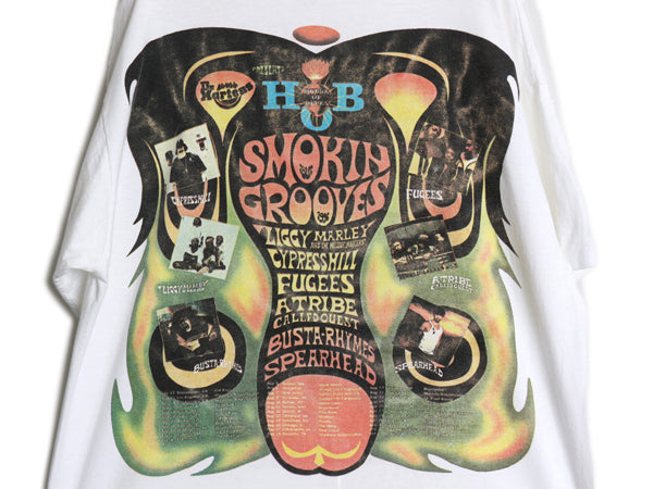 90s ★ SMOKIN' GROOVES ツアー プリント Tシャツ メンズ XL / 当時物 ヒップホップ フェス バンド フージーズ サイプレスヒル スカル 白