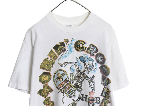90s ★ SMOKIN' GROOVES ツアー プリント Tシャツ メンズ XL / 当時物 ヒップホップ フェス バンド フージーズ サイプレスヒル スカル 白