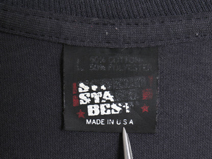 80s USA製 ラジオ局 プリント 半袖 Tシャツ メンズ L 小さめ M / ヴィンテージ 企業 ロゴ ロック バンド シングルステッチ グラフィック 黒
