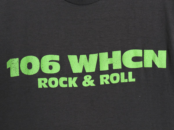 80s USA製 ラジオ局 プリント 半袖 Tシャツ メンズ L 小さめ M / ヴィンテージ 企業 ロゴ ロック バンド シングルステッチ グラフィック 黒
