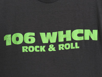 80s USA製 ラジオ局 プリント 半袖 Tシャツ メンズ L 小さめ M / ヴィンテージ 企業 ロゴ ロック バンド シングルステッチ グラフィック 黒