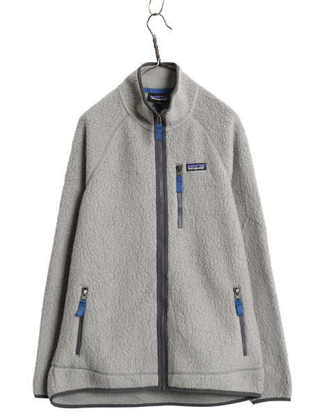 パタゴニア レトロ パイル フリース ジャケット メンズ L / 古着 20年製 アウトドア フルジップ ボア ブルゾン ジャンパー ワンポイント 灰