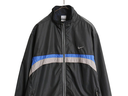 00s ☆ ナイキ CLIMA FIT フルジップ ナイロン ジャケット メンズ M / オールド テック スウッシュ ジャンパー ウインドブレーカー Y2K 黒