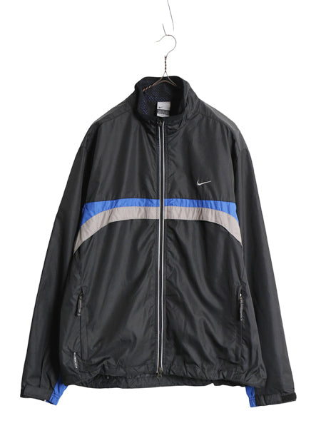 00s ☆ ナイキ CLIMA FIT フルジップ ナイロン ジャケット メンズ M / オールド テック スウッシュ ジャンパー ウインドブレーカー Y2K 黒