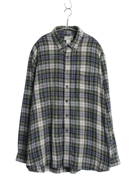00s エルエルビーン チェック 長袖 ボタンダウン フランネル シャツ メンズ XL / オールド アウトドア 長袖シャツ ネルシャツ 大きいサイズ