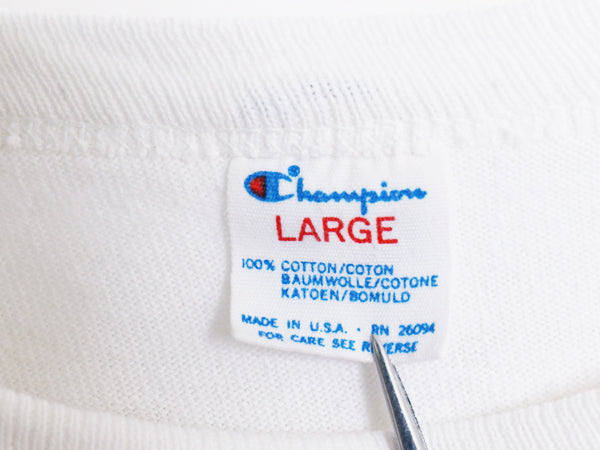 80s USA製 ★ チャンピオン YALE プリント Tシャツ メンズ L ヴィンテージ 100% コットン イエール カレッジ シングルステッチ アイビー 白