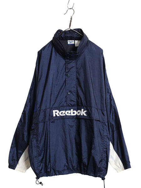 90s リーボック ナイロン ジャケット メンズ XL 古着 ウインドブレーカー プルオーバー アノラック ハーフジップ ビッグロゴ 大きいサイズ