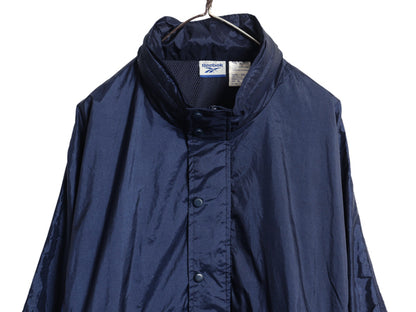 90s リーボック ナイロン ジャケット メンズ XL 古着 ウインドブレーカー プルオーバー アノラック ハーフジップ ビッグロゴ 大きいサイズ