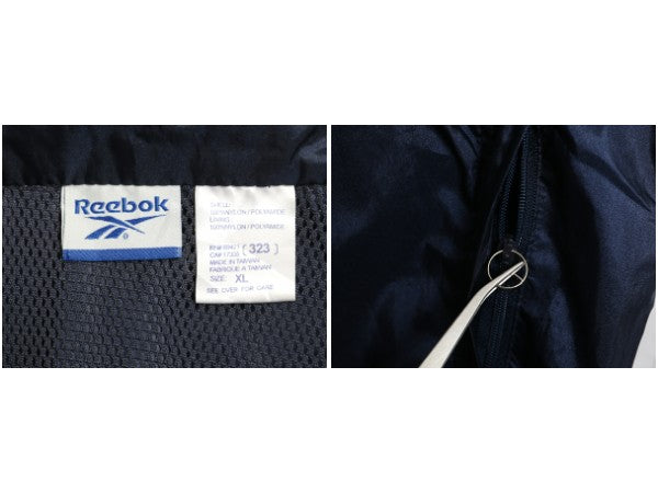 90s リーボック ナイロン ジャケット メンズ XL 古着 ウインドブレーカー プルオーバー アノラック ハーフジップ ビッグロゴ 大きいサイズ