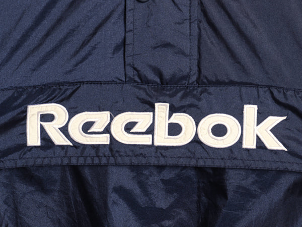 90s リーボック ナイロン ジャケット メンズ XL 古着 ウインドブレーカー プルオーバー アノラック ハーフジップ ビッグロゴ 大きいサイズ