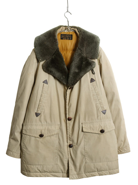 70s 80s ★ エディーバウアー ダウン ギャング コート メンズ XL 古着 ヴィンテージ 黒タグ アウトドア ジャケット 襟 ボア アローポケット