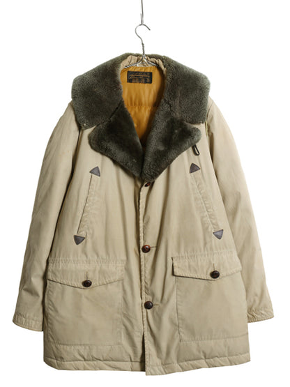 70s 80s ★ エディーバウアー ダウン ギャング コート メンズ XL 古着 ヴィンテージ 黒タグ アウトドア ジャケット 襟 ボア アローポケット