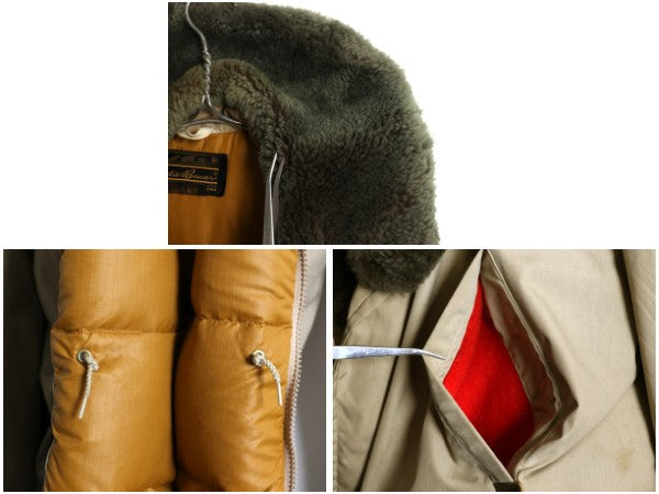 70s 80s ★ エディーバウアー ダウン ギャング コート メンズ XL 古着 ヴィンテージ 黒タグ アウトドア ジャケット 襟 ボア アローポケット