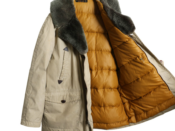 70s 80s ★ エディーバウアー ダウン ギャング コート メンズ XL 古着 ヴィンテージ 黒タグ アウトドア ジャケット 襟 ボア アローポケット